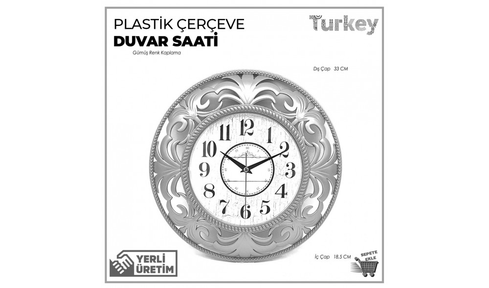 Plastik Çerçeve Duvar Saati